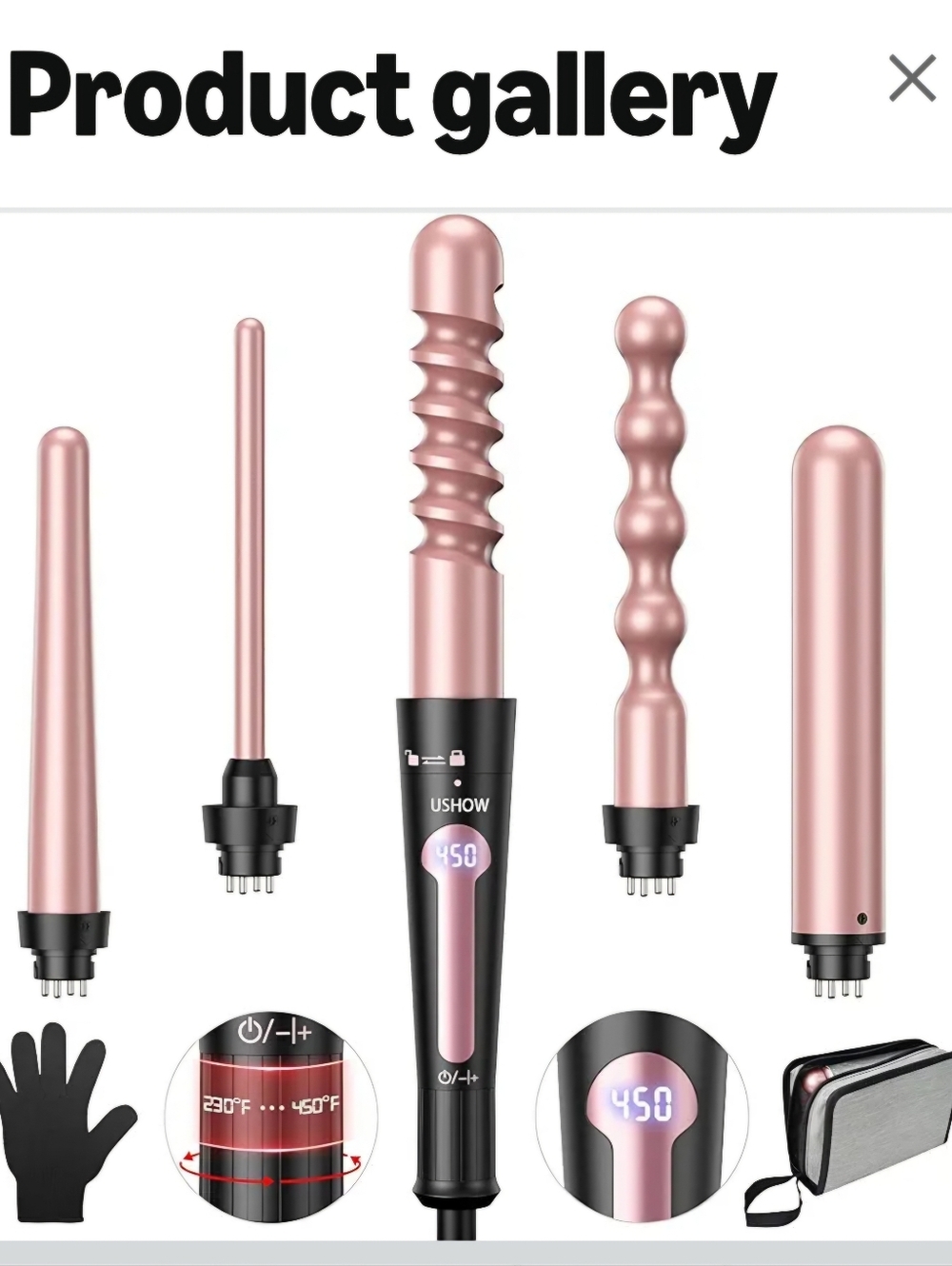NWOT Curling Iron W/gloves